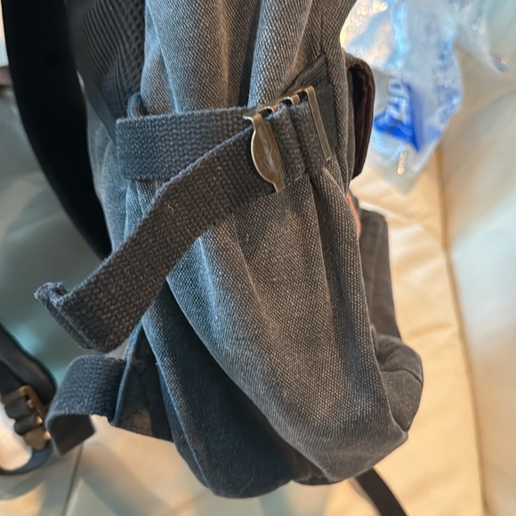 Auger Canvas Backpack Gray Travel Shoulder Bag School Adjustable - Picture 6 of 8